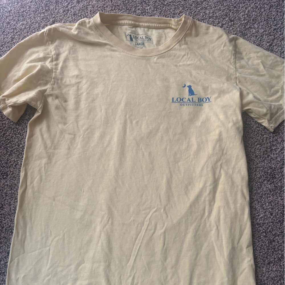 Local Boy Kids' Short Sleeve Tee - Light Yellow with Blue Logo